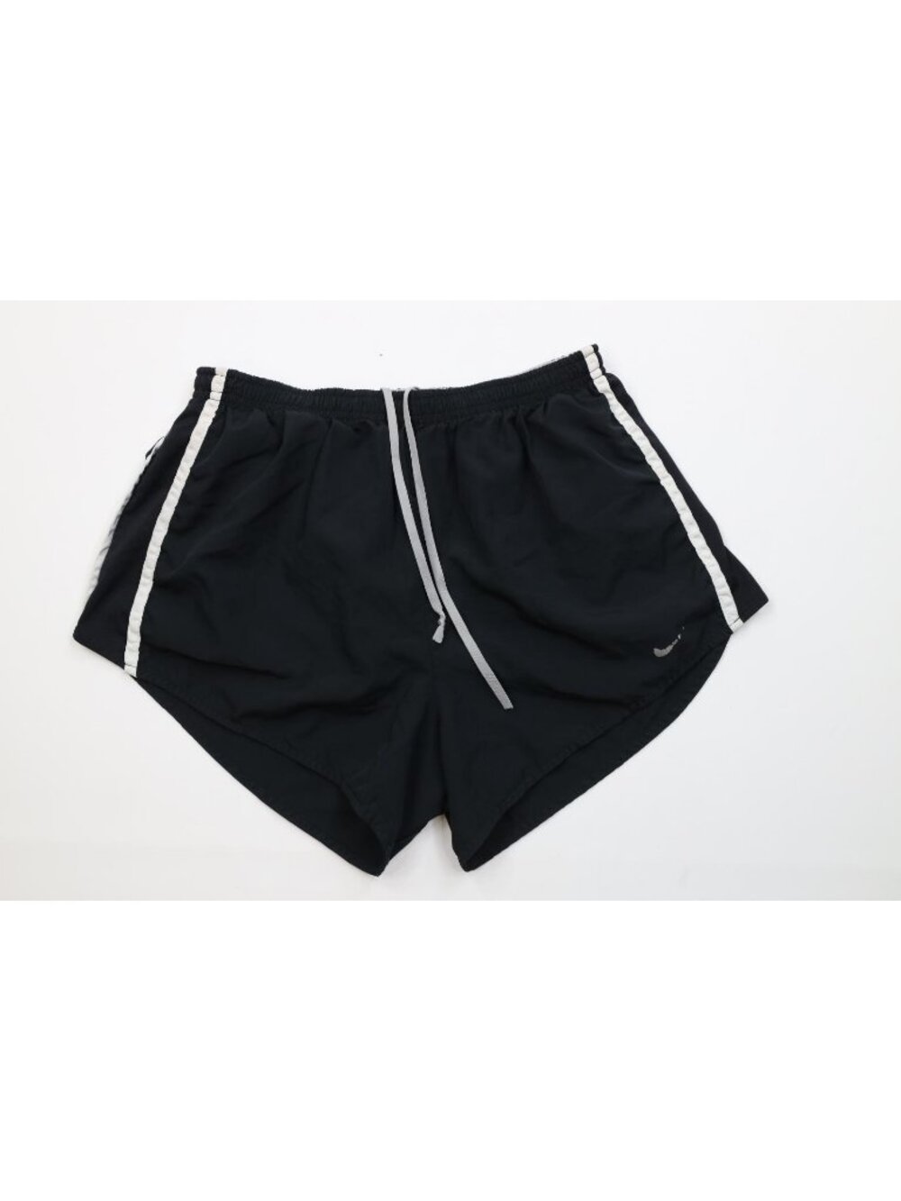 Vintage Y2K Nike Mens Medium Distressed Striped Lined Running Short Shorts Black